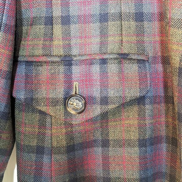 JH Collectibles Vintage Pure Wool Cropped Plaid Blazer size 10 - Picture 8 of 13